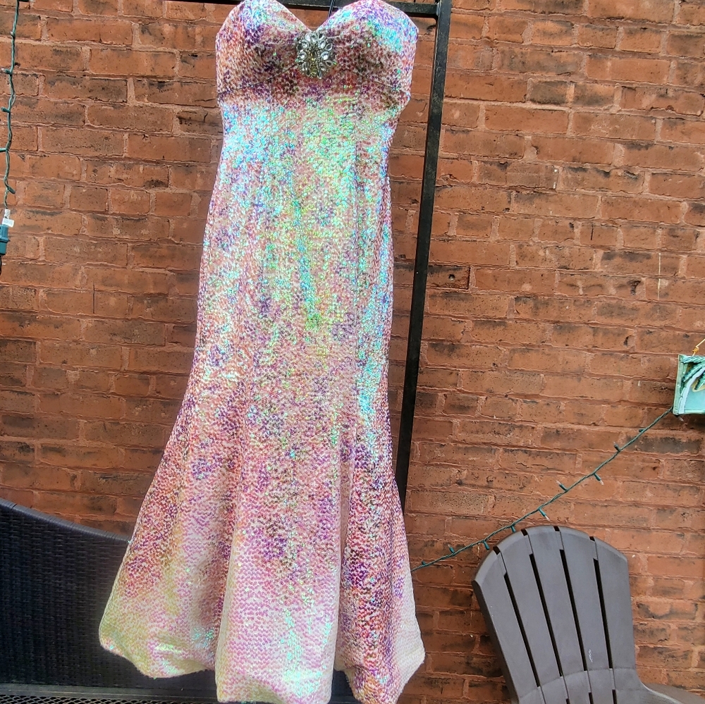 Jovani Sequin Mermaid Dress sz 12 - Picture 3 of 15